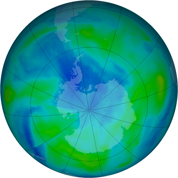 Antarctic ozone map for 23 March 1999